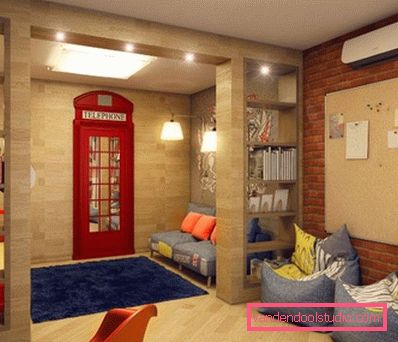 O cameră interesantă pentru copii de design pentru un băiat de vârste diferite